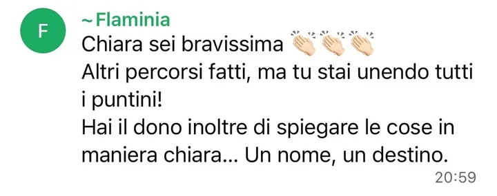 Messaggio di Flaminia: altri percorsi fatti, ma qui si uniscono tutti i puntini